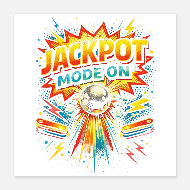 Mode jackpot joueur de flipper de flipper activé Poster 40 x 40 cm