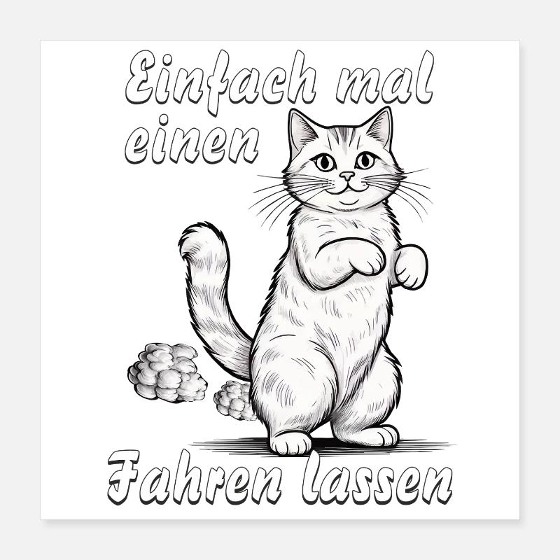 CHAT Laisse-en passer un Poster 40 x 40 cm