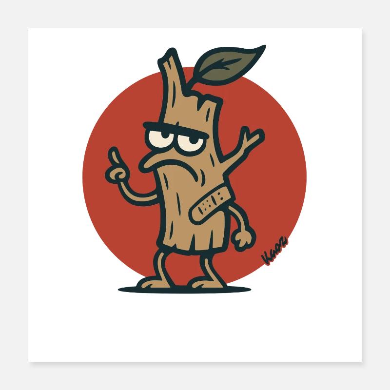 Grim Tree Branch Tree Stump with Face Poster 16" x 16" (40x40 cm)