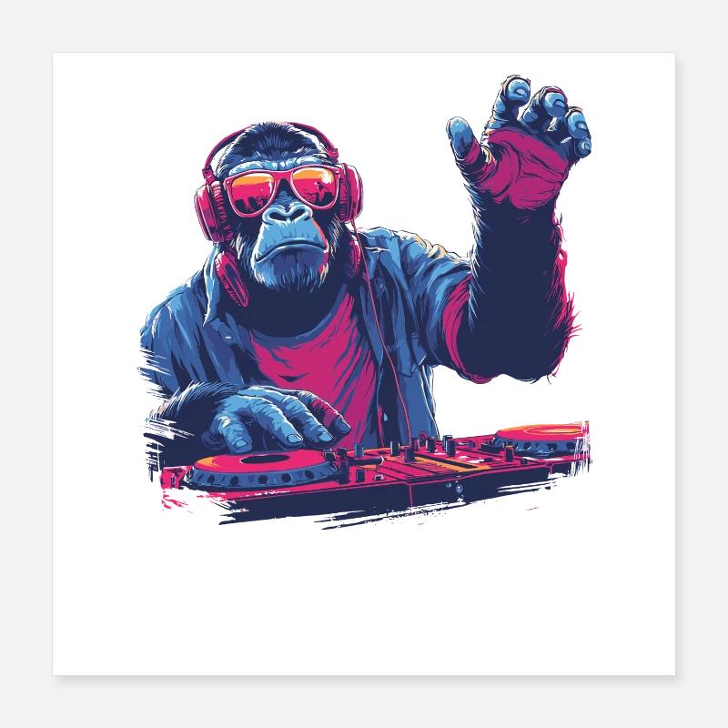 DJ singe cool Poster 40 x 40 cm