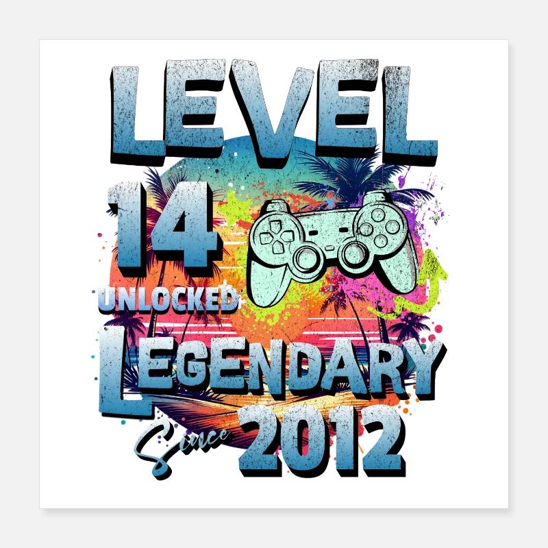 Niveau 14 ans Débloqués depuis l’anniversaire 2012 Poster 40 x 40 cm