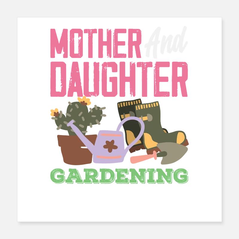 Mutter-tochter-pflanzenliebhaberin Gartenarbeit Poster 40x40 cm