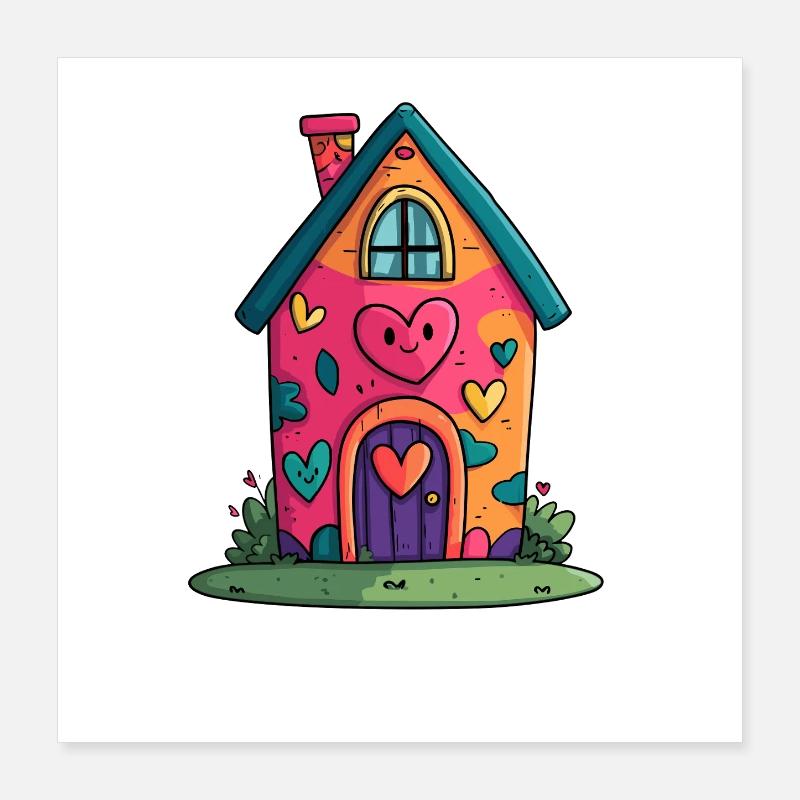 Herzhaus Farbtraum Poster 40 x 40 cm