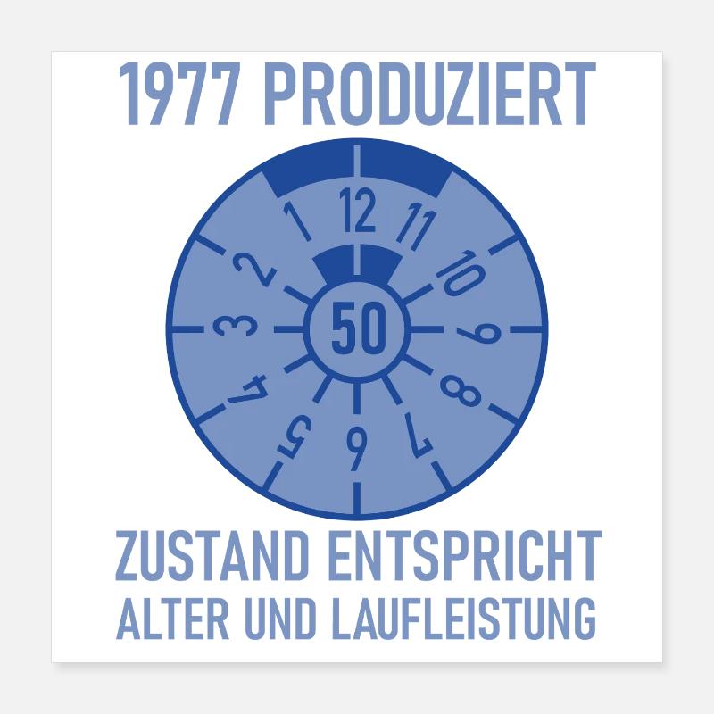 1977 Geboren 50. Geburtstag Auto Tuning Poster 40x40 cm