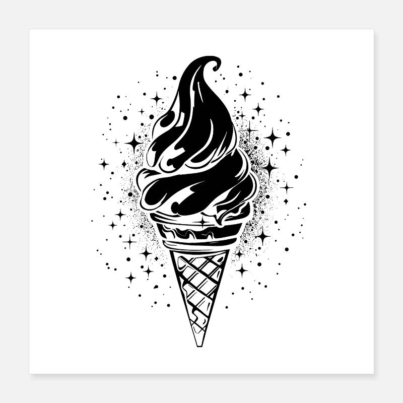 Softeis Grafik Poster 40x40 cm