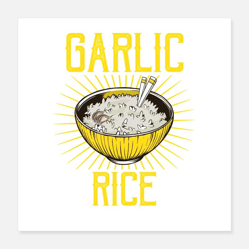 Délice à l’ail Rice Chef Amoureux Chef Poster 40 x 40 cm