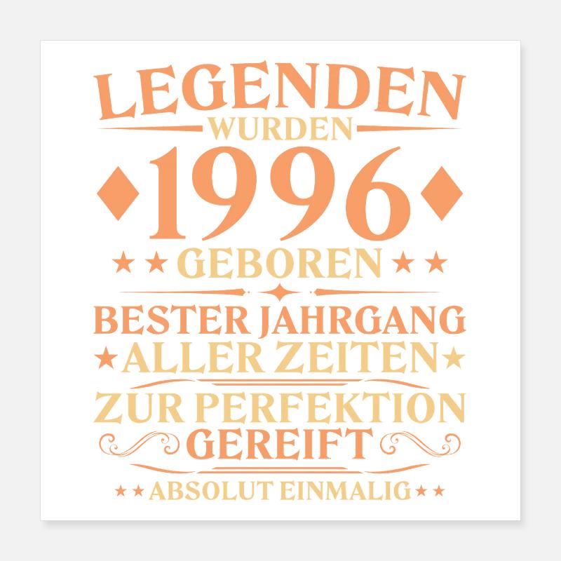 30e anniversaire Unique 1996 Né Poster 40 x 40 cm