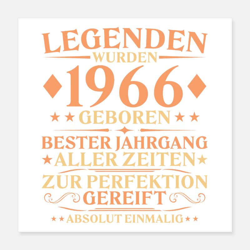 60e anniversaire Né en 1966 Poster 40 x 40 cm