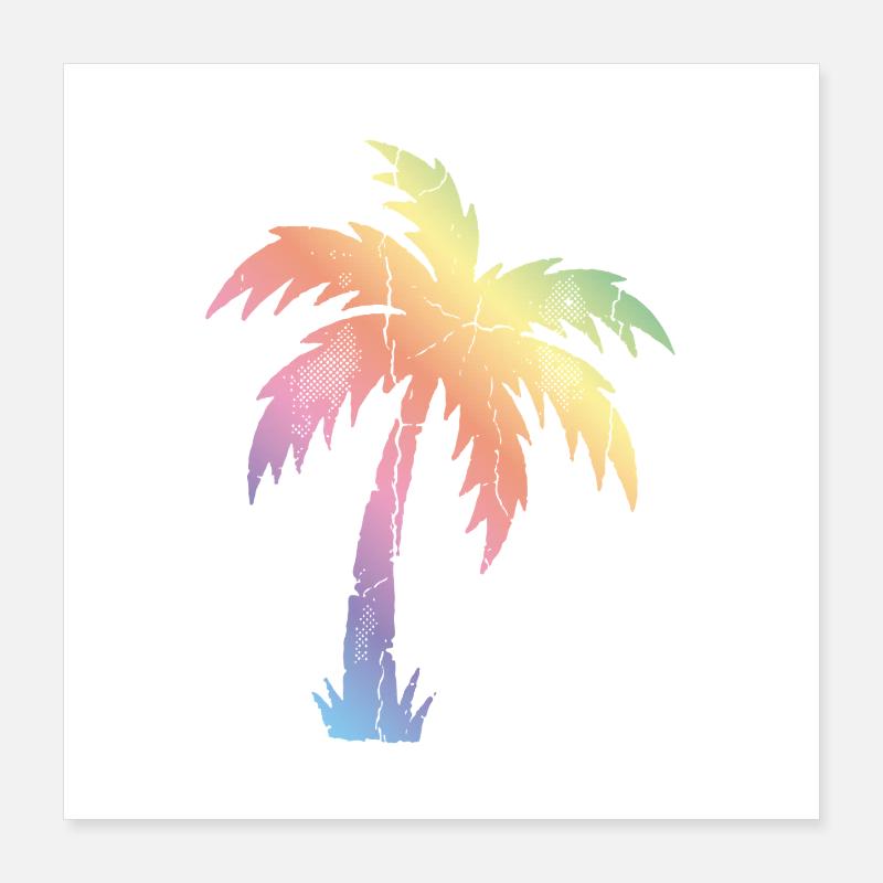 Palme Bunt Poster 40x40 cm