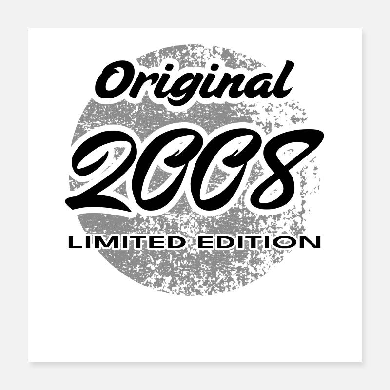 18. Geburtstag 2008 Jungen und Mädchen Geschenk Poster 40x40 cm