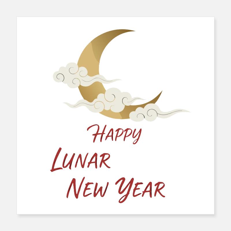 Happy Lunar New Year Poster 40x40 cm