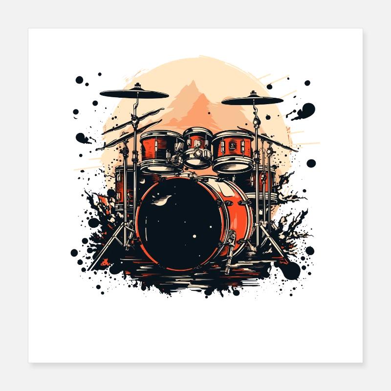 Drum Graphics Poster 16" x 16" (40x40 cm)