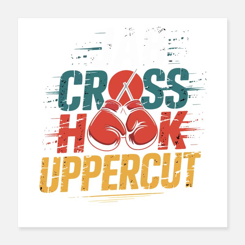 Combo de boxe Neon Typo Poster 40 x 40 cm