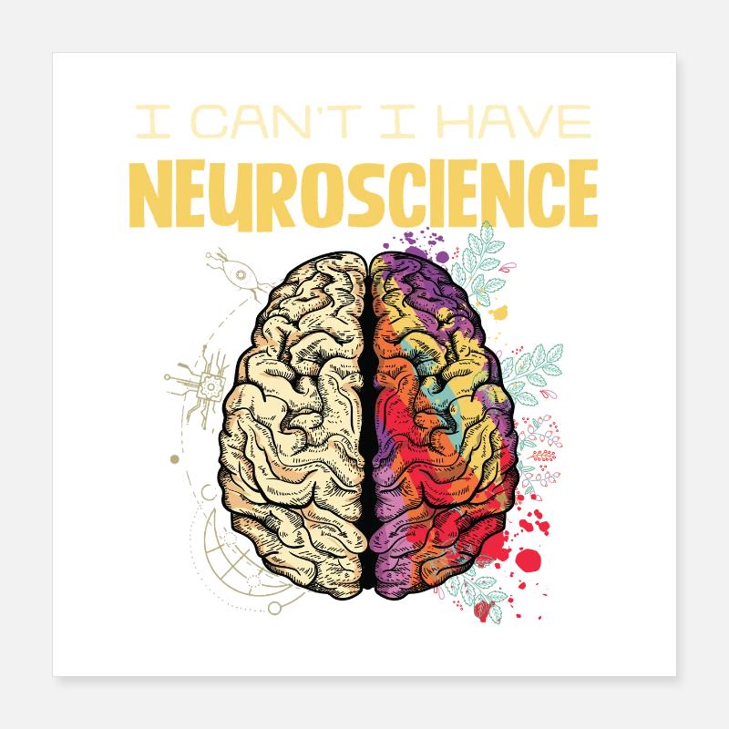 Neuroscience Brain Colors Design Poster 16" x 16" (40x40 cm)