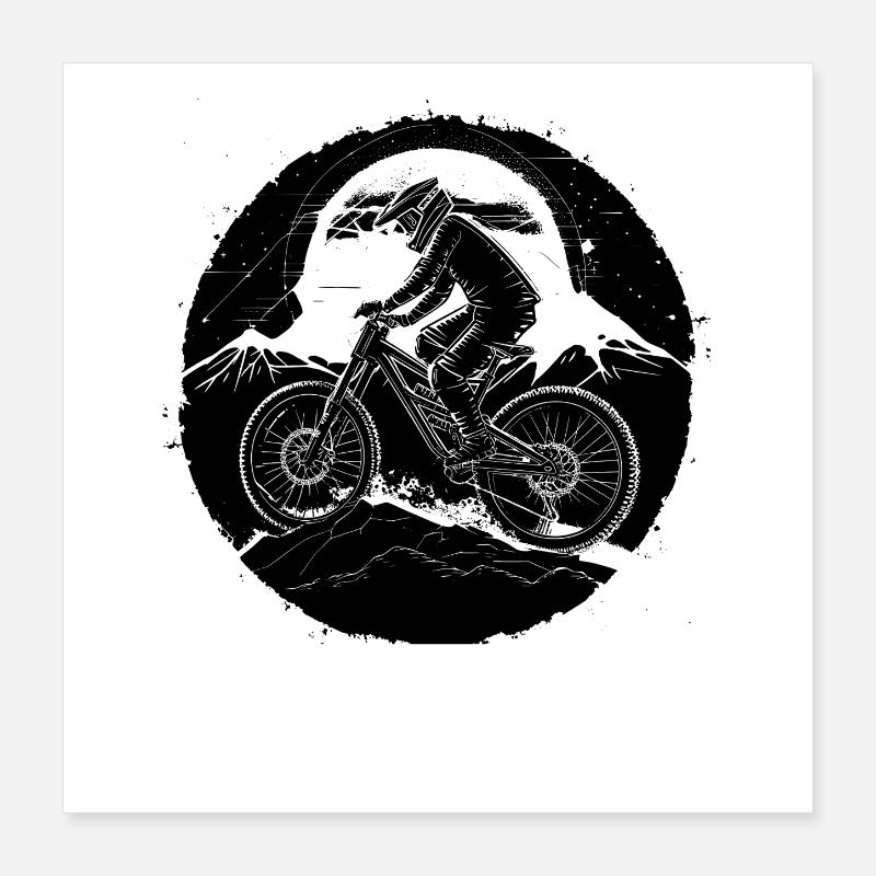 Mountainbiker Poster 40x40 cm