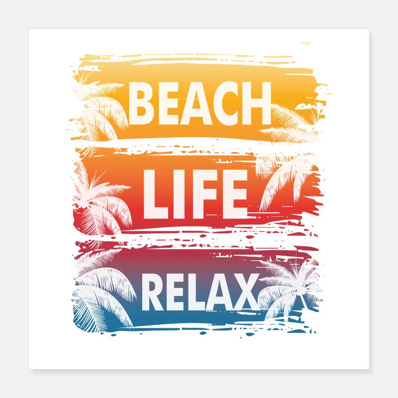 Vie de plage Gradient Relax Poster 40 x 40 cm