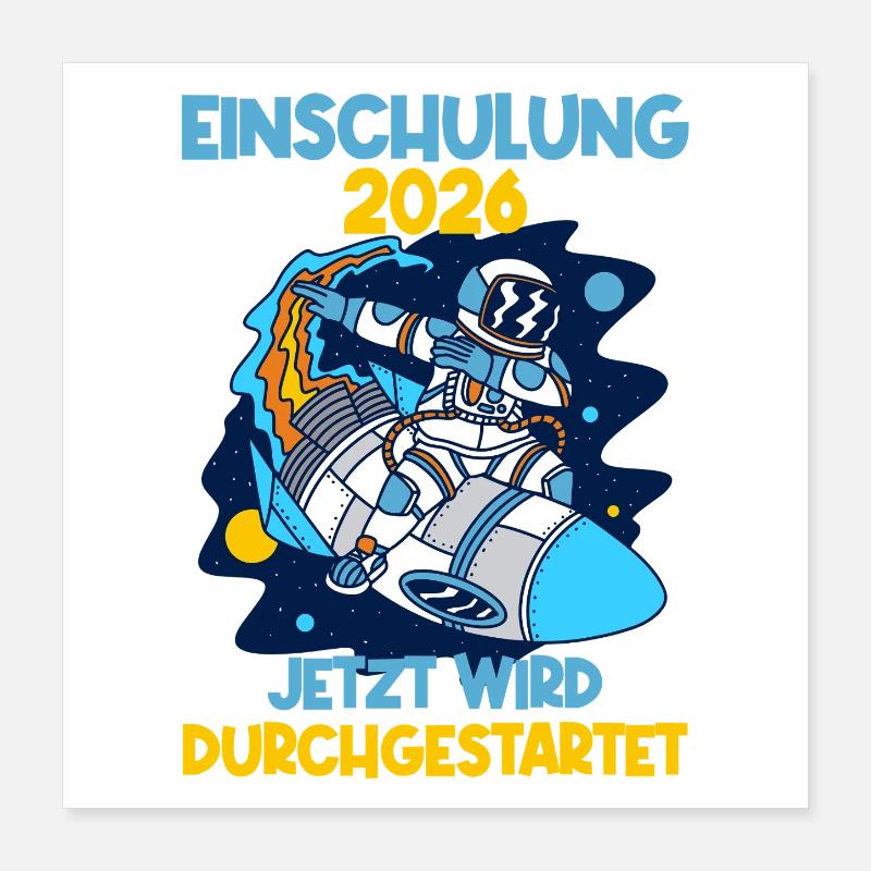 School enrollment 2026 rocket schoolchild school introduction Poster 16" x 16" (40x40 cm)