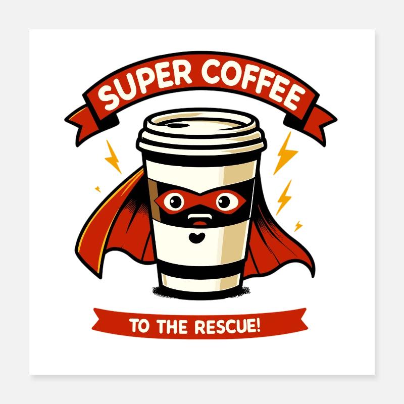 Super Coffee Rescuer Cup Poster 16" x 16" (40x40 cm)