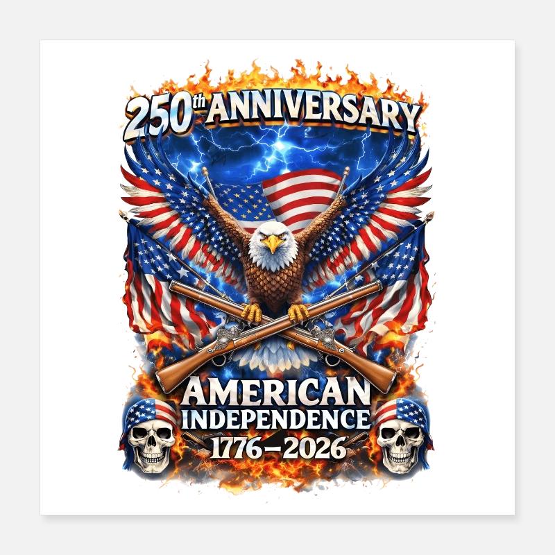 250. American Independence Eagle Poster 40x40 cm