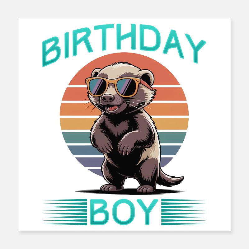 Funny Honey Badger Poster 40x40 cm