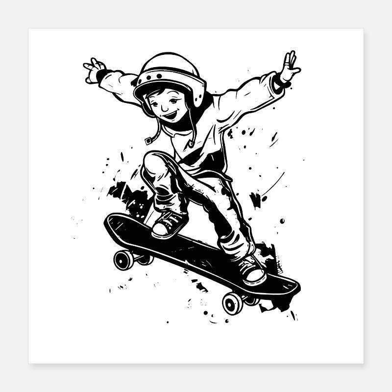 Skateboarder Boy Poster 40 x 40 cm