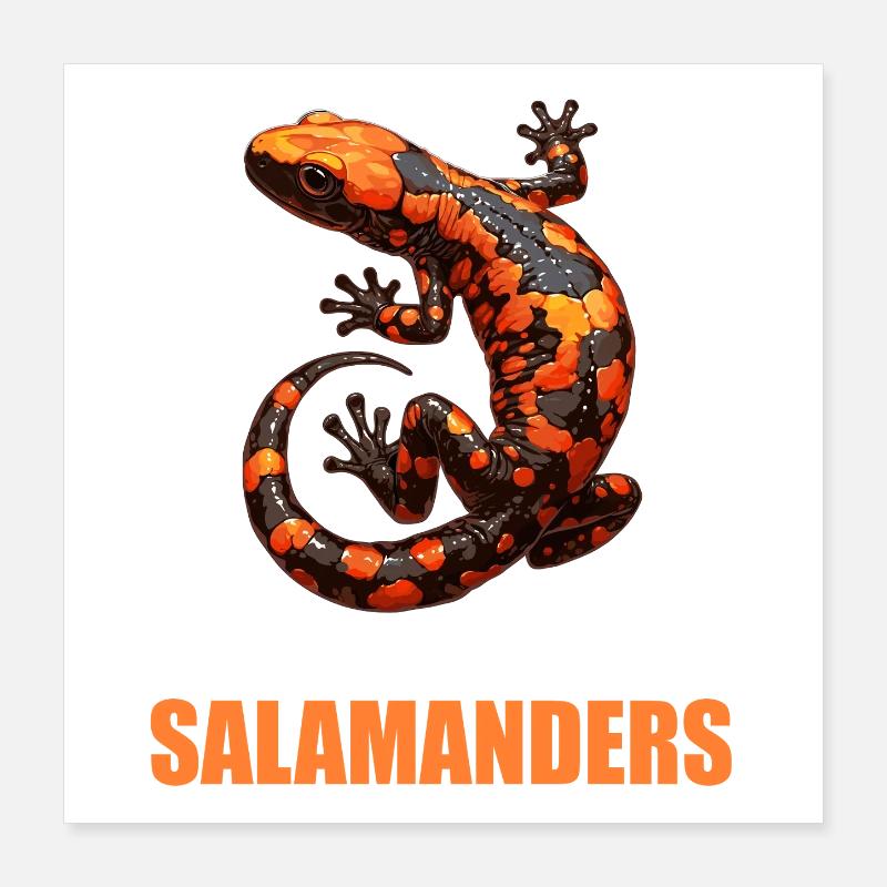 Feuersalamander Salamander Poster 40x40 cm