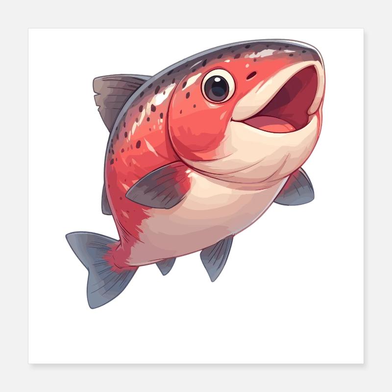 Salmon Salmon Poster 16" x 16" (40x40 cm)