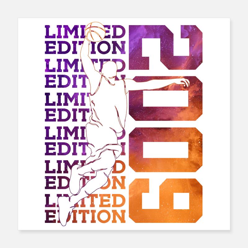 ÉDITION LIMITÉE 2009 BASKETBALL 17E ANNIVERSAIRE Poster 40 x 40 cm