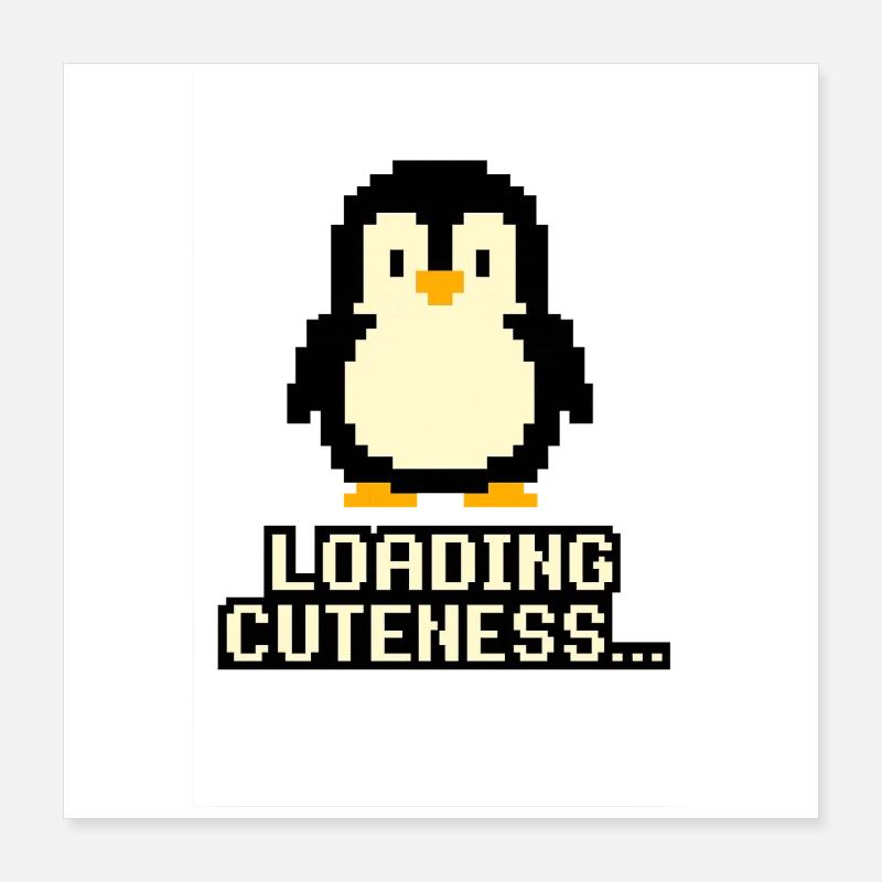 Mignonnerie de Pixel Penguin Charging Poster 40 x 40 cm