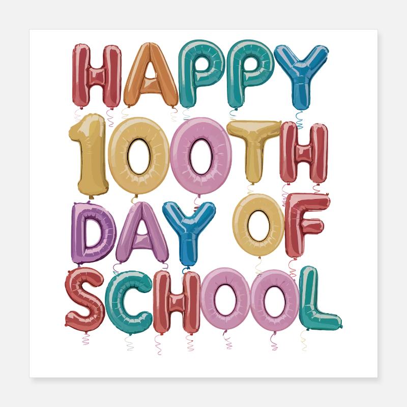 Conception de ballons du centième jour d’école Poster 40 x 40 cm