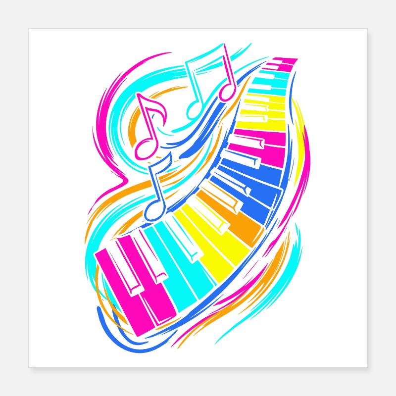Piano keyboard Poster 16" x 16" (40x40 cm)