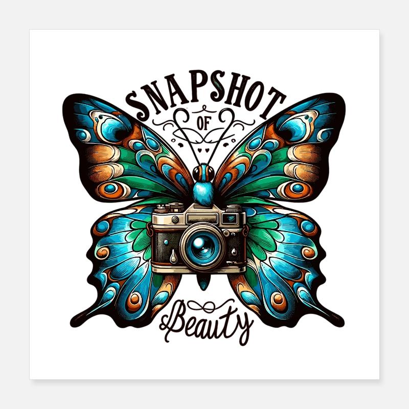 Beauté de la caméra papillon Poster 40 x 40 cm