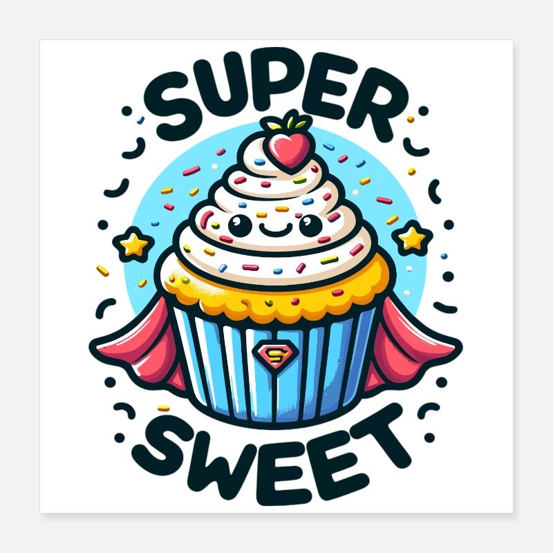 Super Cupcake Held Poster 40x40 cm