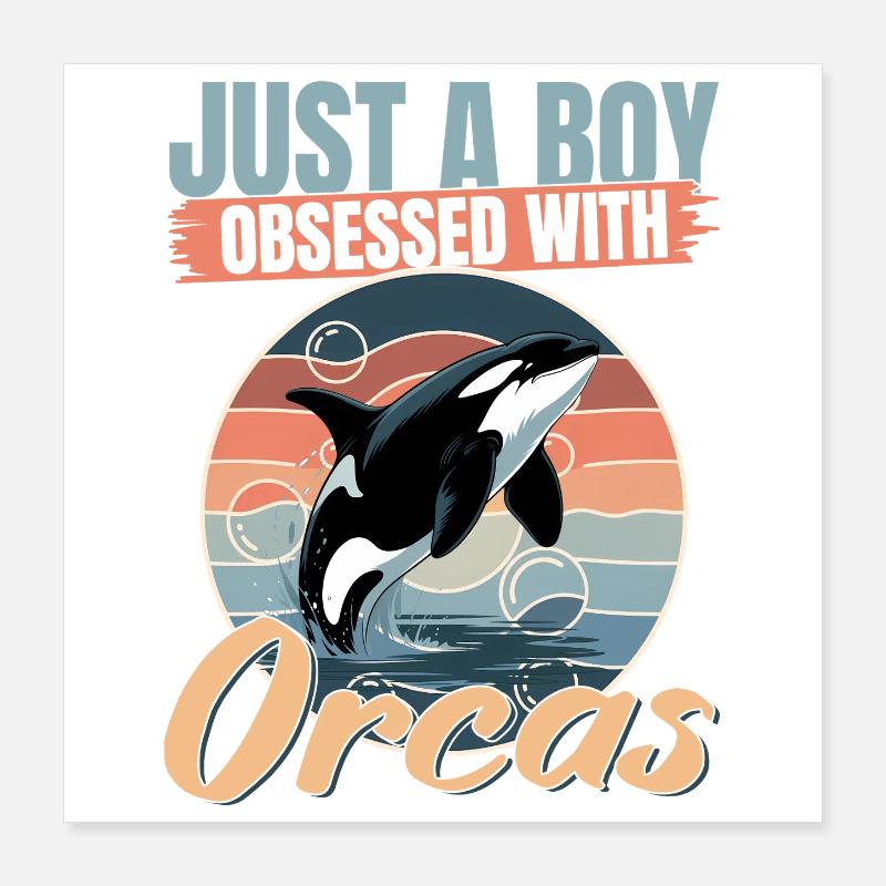Orca drôle Poster 40 x 40 cm