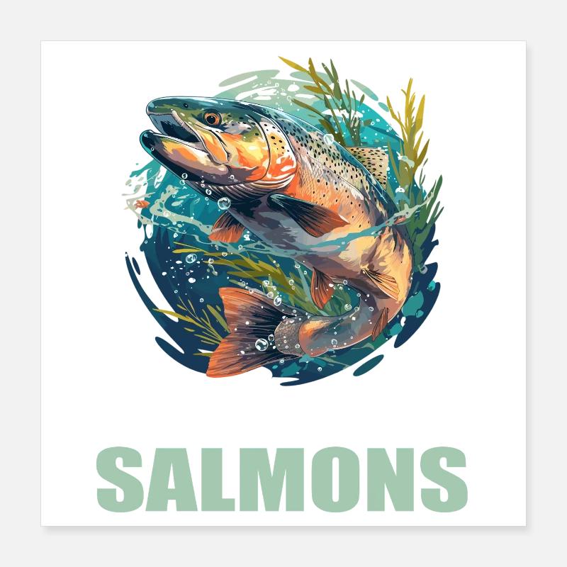 Saumon Saumon Poster 40 x 40 cm
