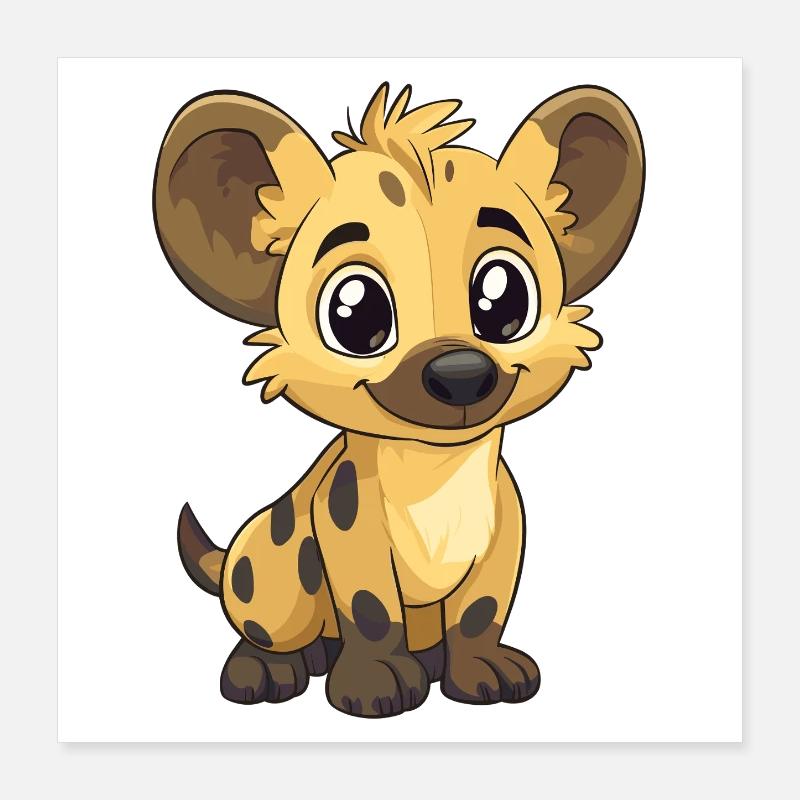 Kuschelhyäne Jungtier Charm Poster 40x40 cm