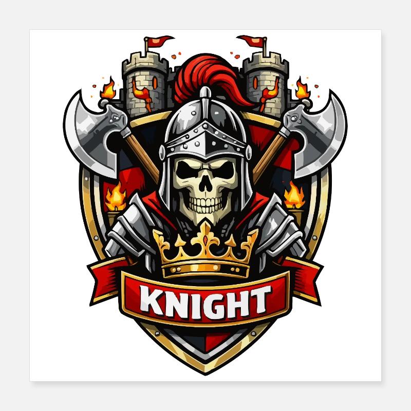 Crusader Skull Emblem Poster 16" x 16" (40x40 cm)