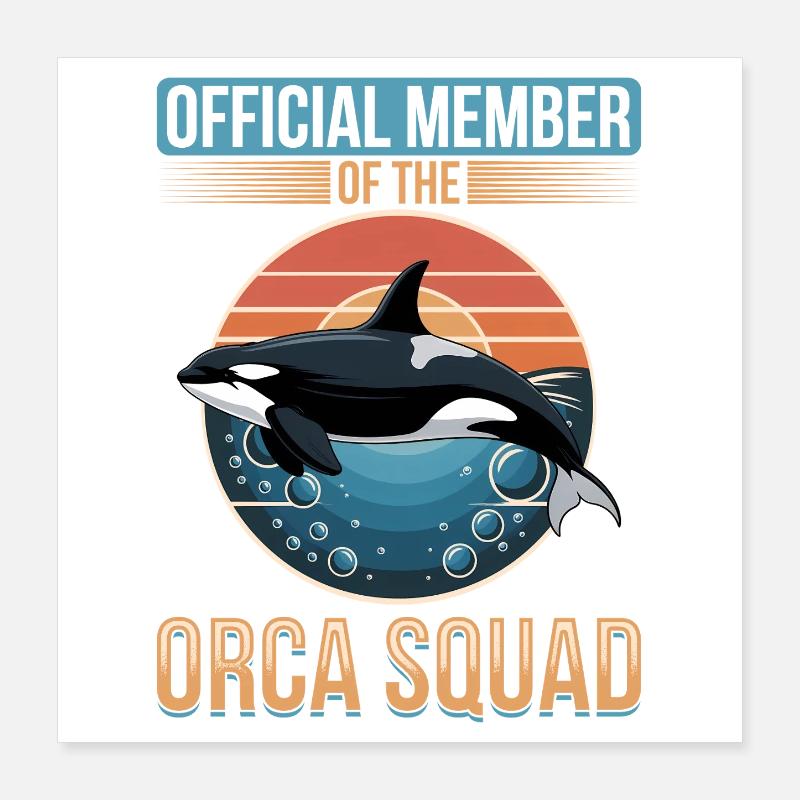 Orca drôle Poster 40 x 40 cm
