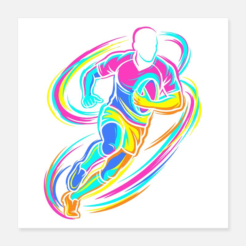 Joueur de rugby Poster 40 x 40 cm