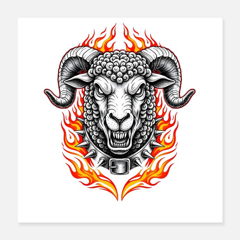 Fête de Pâques Heavy Metal Rocker Easter Egg Easter Bunny Poster 40 x 40 cm