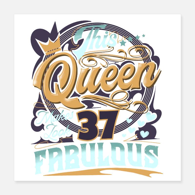 Reine du 37e anniversaire Poster 40 x 40 cm