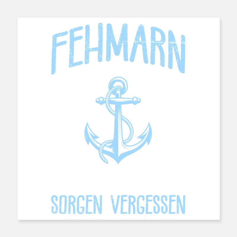 FEHMARN ANCHOR THROWING WORRIES FORGOTTEN Funny Poster 16" x 16" (40x40 cm)