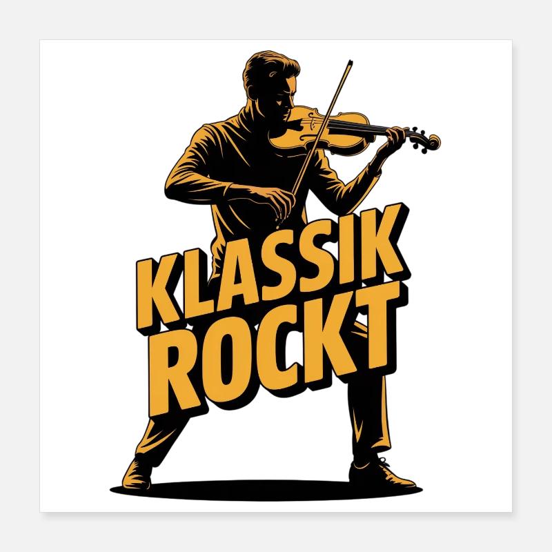 Classical Rocks Violin Violin Rock Violin Violin Classical Fan Poster 16" x 16" (40x40 cm)