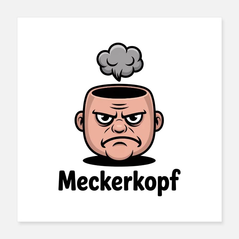 Meckerkopf Genervtes Grumpy Comic Gesicht Poster 40 x 40 cm