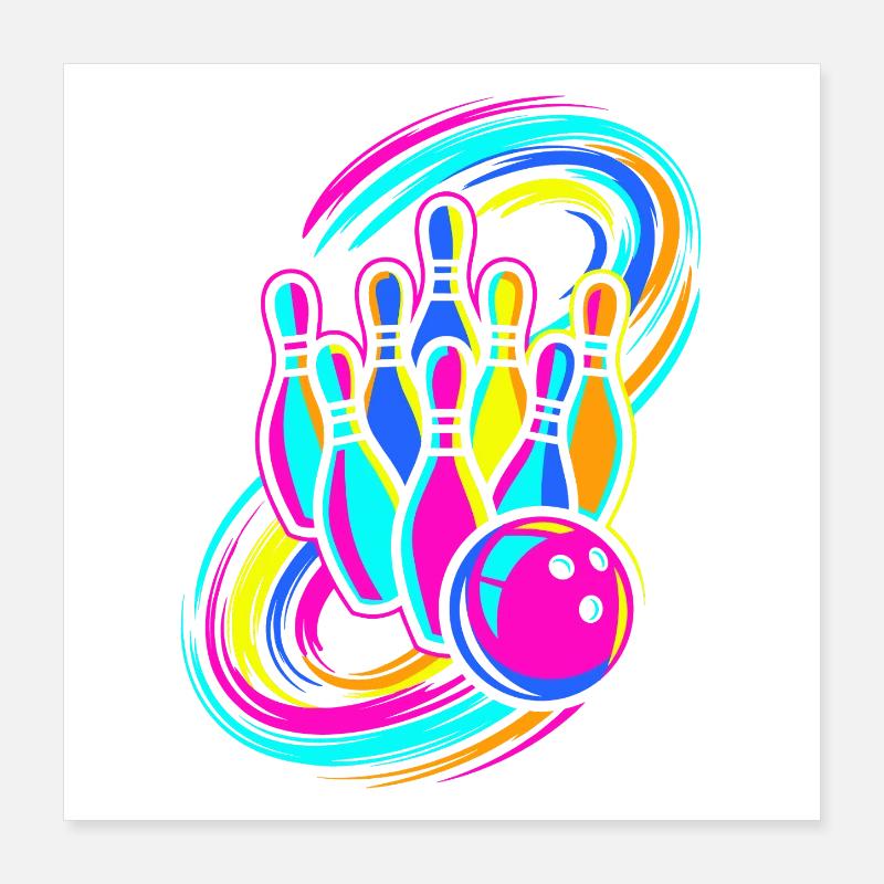 Bowling Pins Poster 40x40 cm