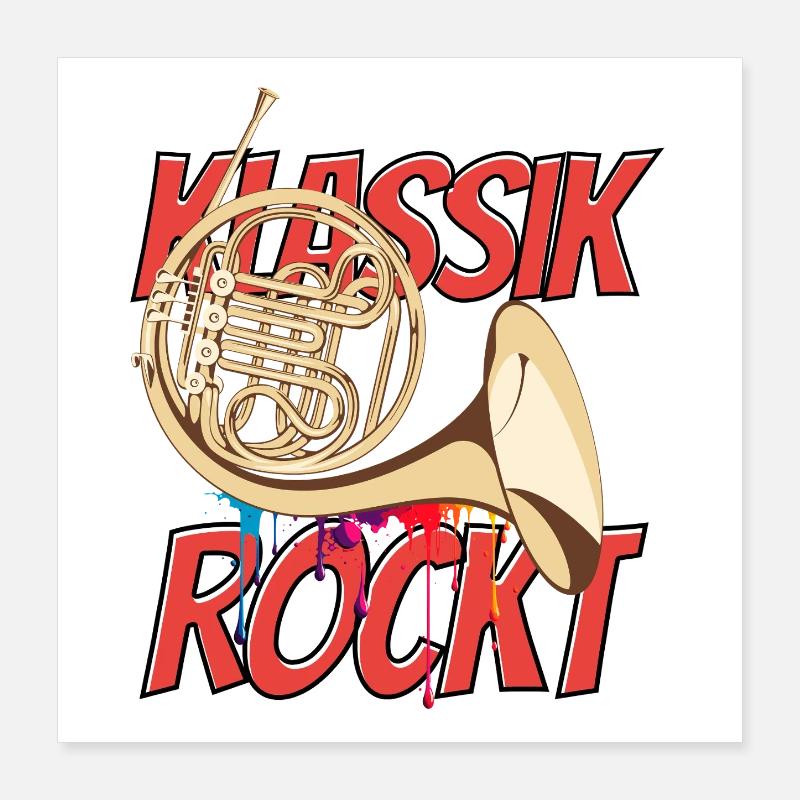 Cor français Orchestre de rock classique Cor Cor Poster 40 x 40 cm