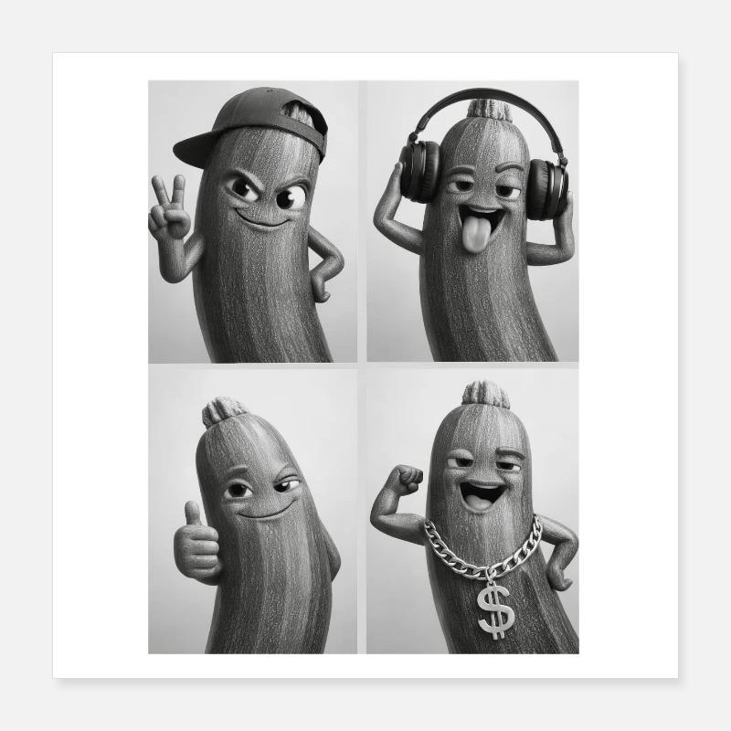 Courgette Poster 40 x 40 cm