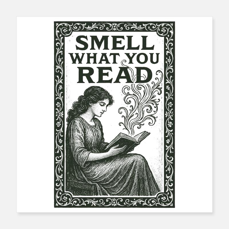Sens ce que tu lis | Odeur de livre Poster 40 x 40 cm