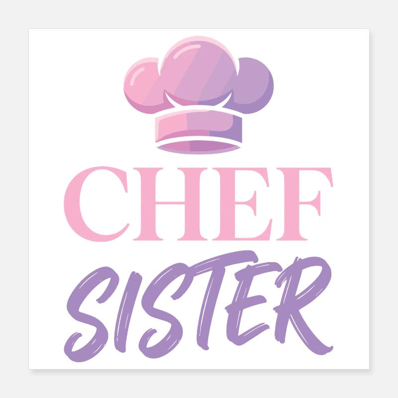 Chef Sister Chef's Hats Design Poster 16" x 16" (40x40 cm)