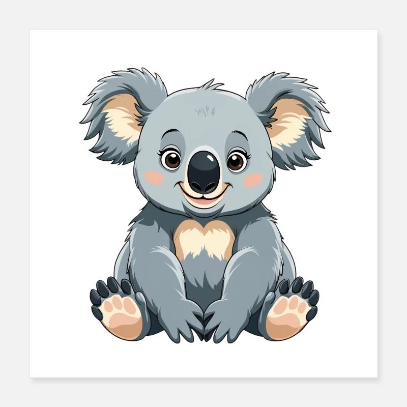 Kuschelk Koala Cartoon Poster 40x40 cm